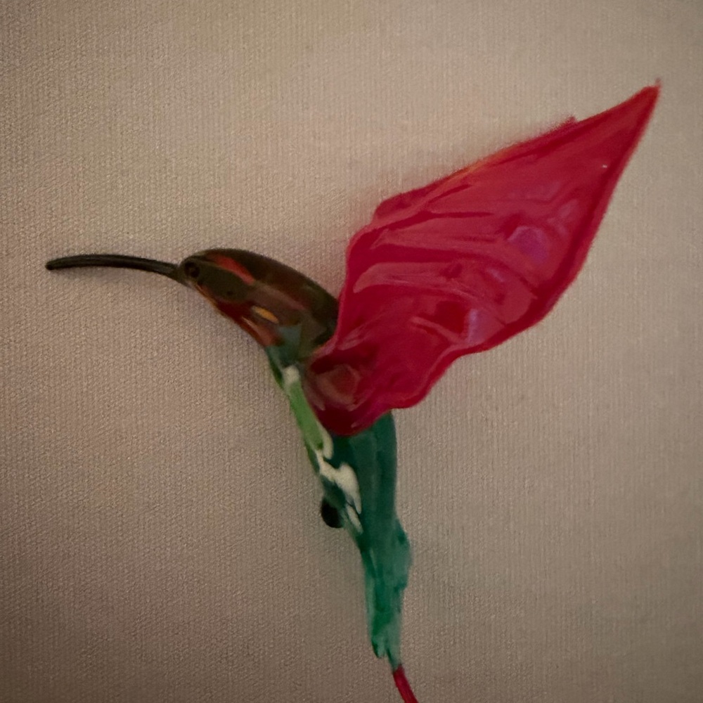 Colorful Venetian Glass Italy Hummingbird Hanging Bird